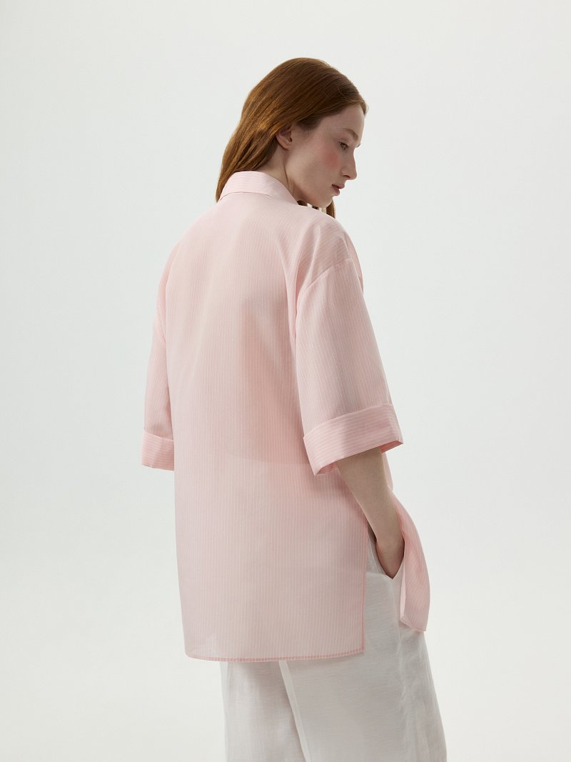 Рубашка из тонкой вискозы в полоску