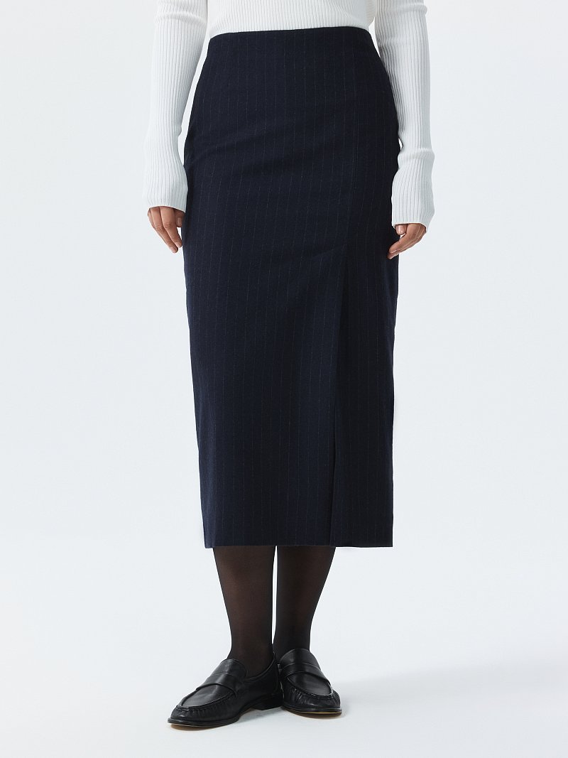 Юбка-макси из фланели в полоску