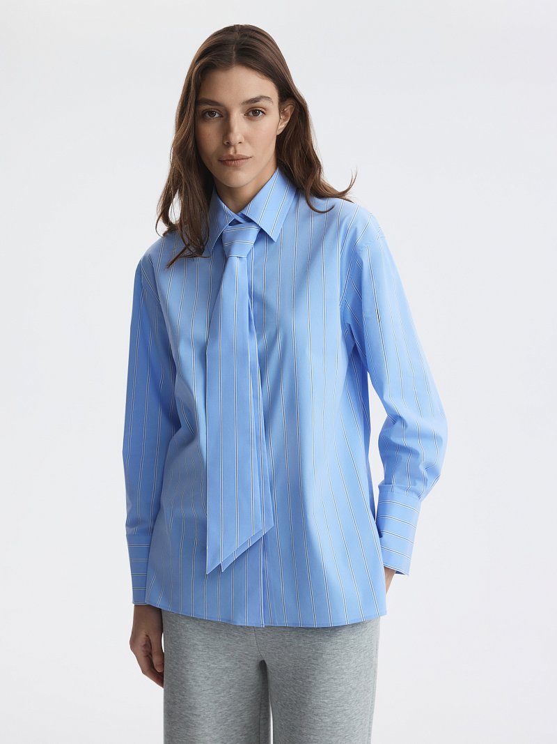 Рубашка из хлопка с галстуком