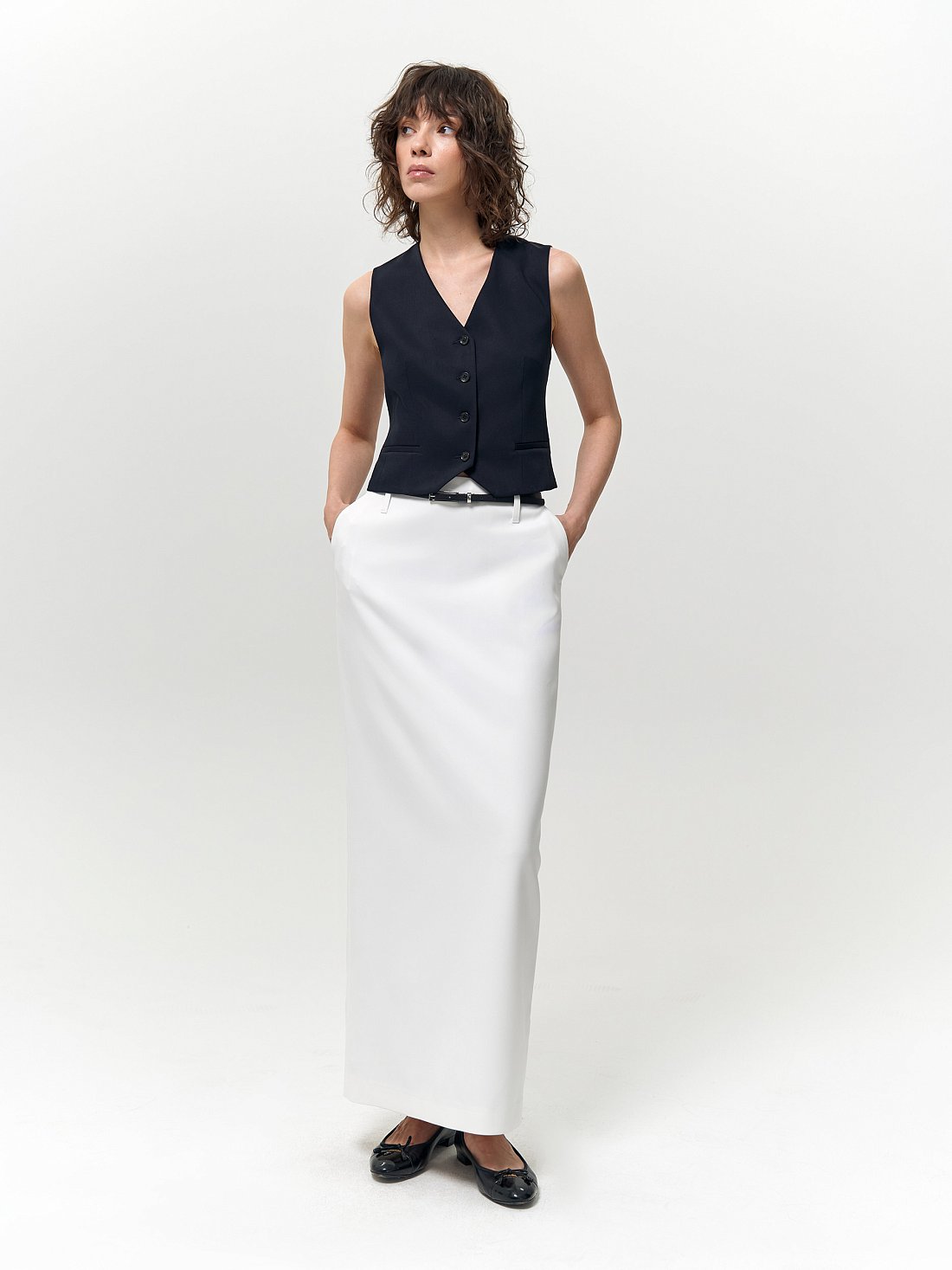 Юбка-макси из костюмной ткани: фото №1