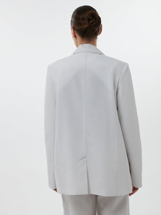 Жакет из смесового льна с поясом: фото №4