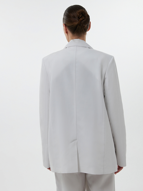 Жакет из смесового льна с поясом