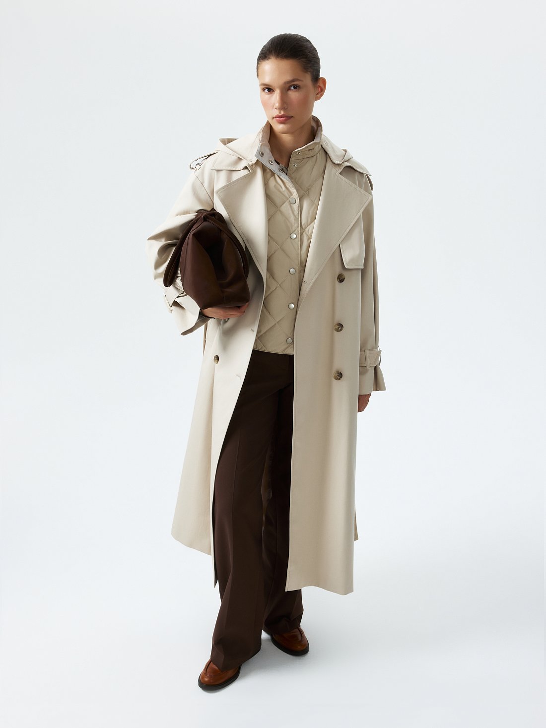 Плащ со съемным жилетом и капюшоном: фото №1