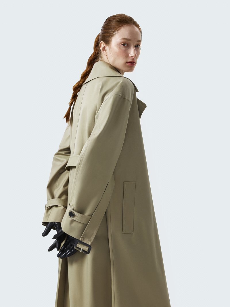 Двубортный тренч с хлопком (Р158)