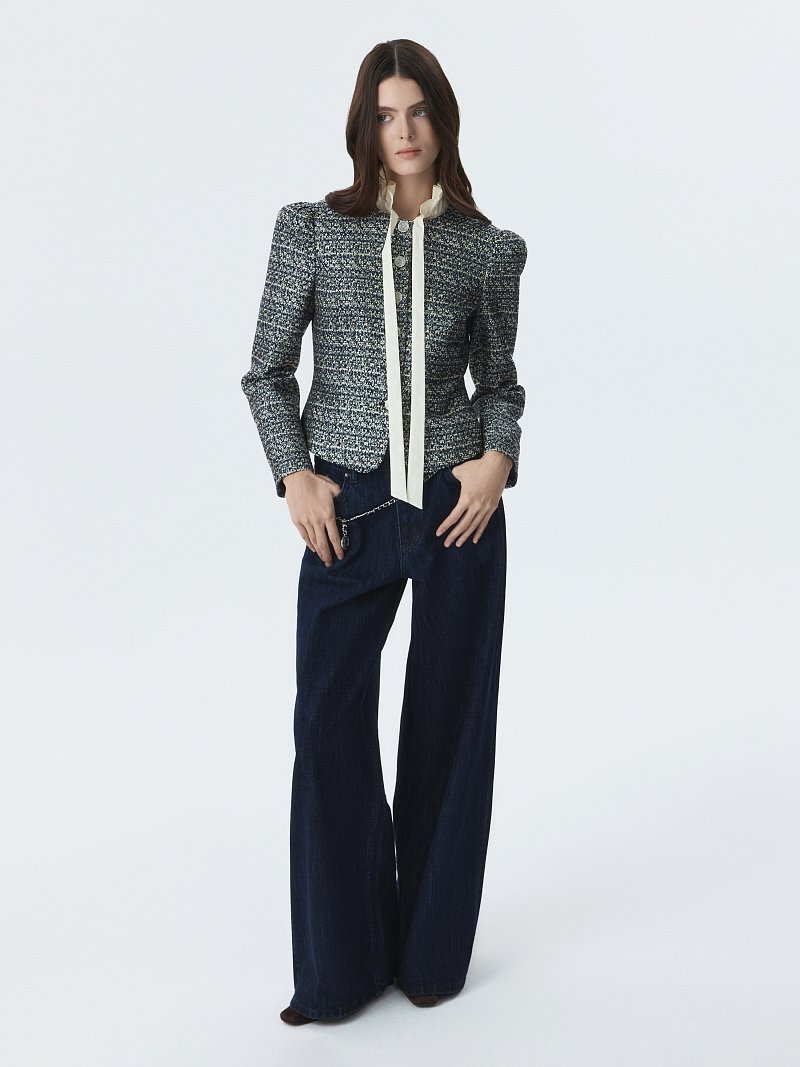 Жакет из твида со съемным воротником