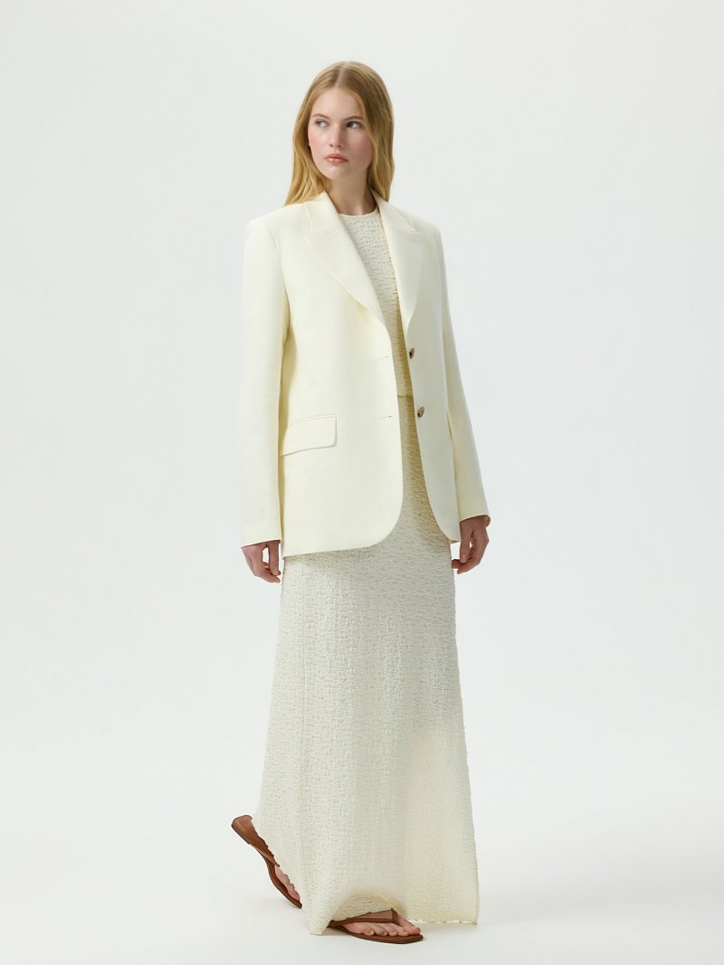 Прямой жакет из смесового льна