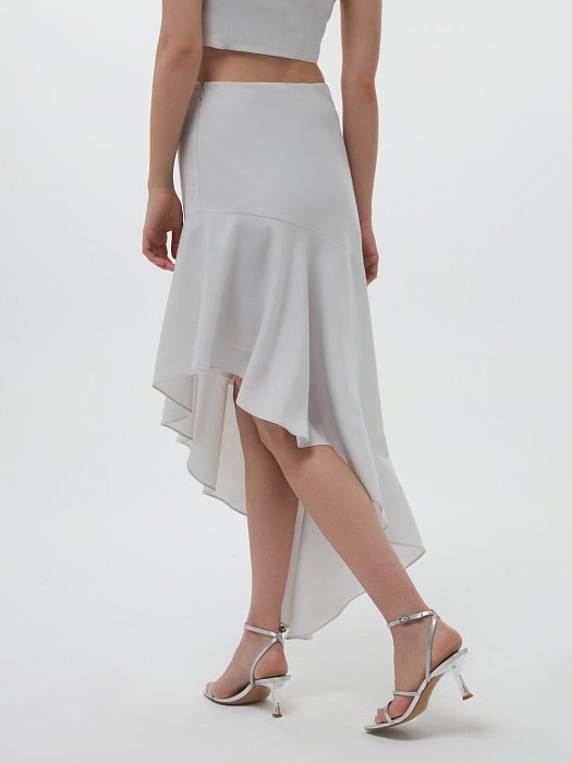 Асимметричная юбка из смесового льна: фото №4