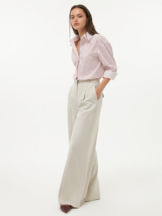 Полосатая рубашка с потайной застежкой: фото №2