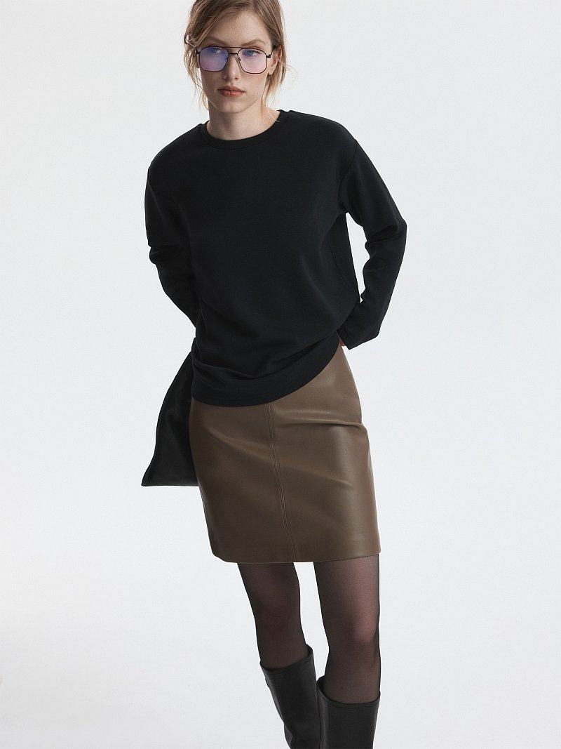 Мини-юбка из экокожи