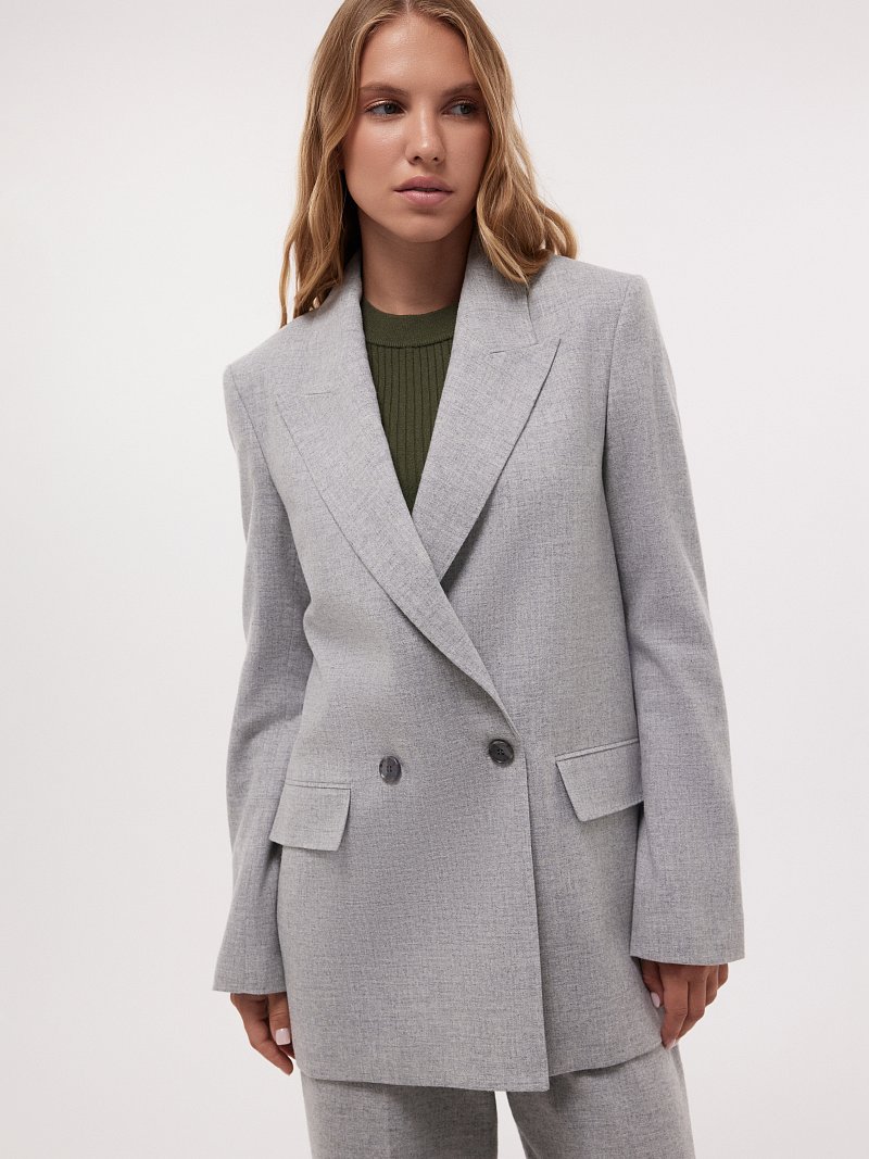 Прямой жакет из смесовой шерсти