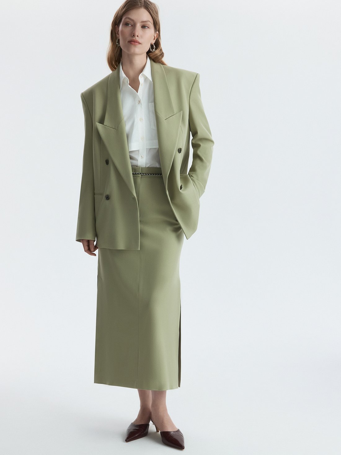 Двубортный жакет из вискозы (Р158): фото №1