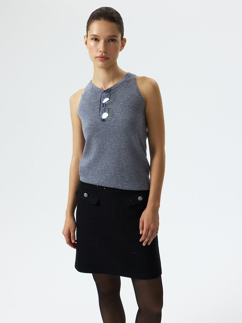 Юбка из твида с пайетками