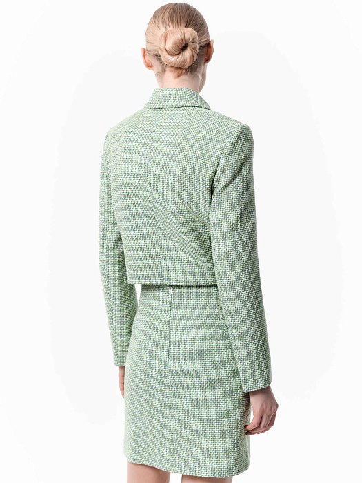 Укороченный жакет из твида: фото №4