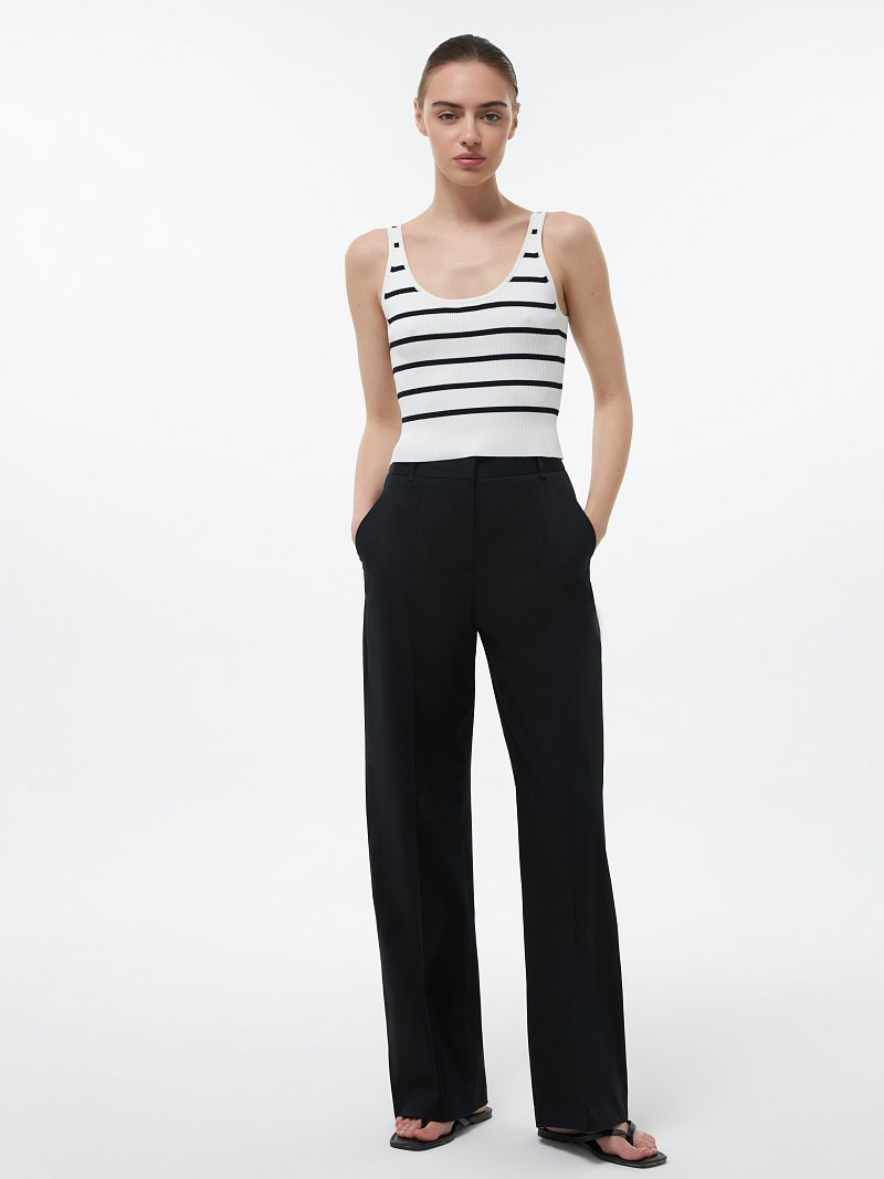 Хлопковые брюки с высокой посадкой