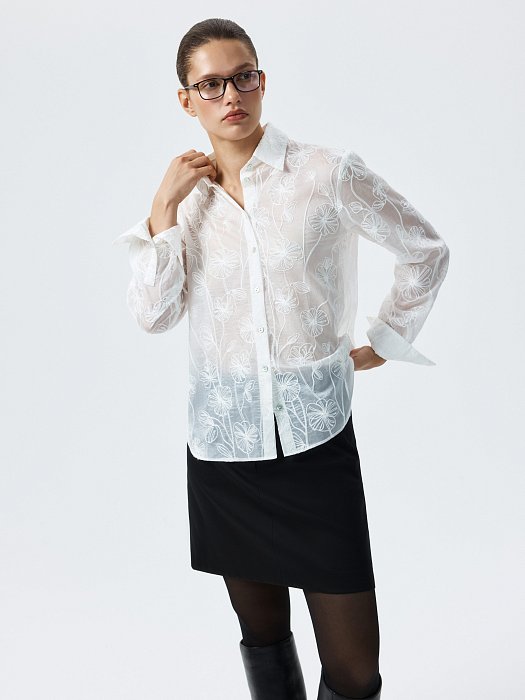 Рубашка из лиоцелла с вышивкой: фото №5