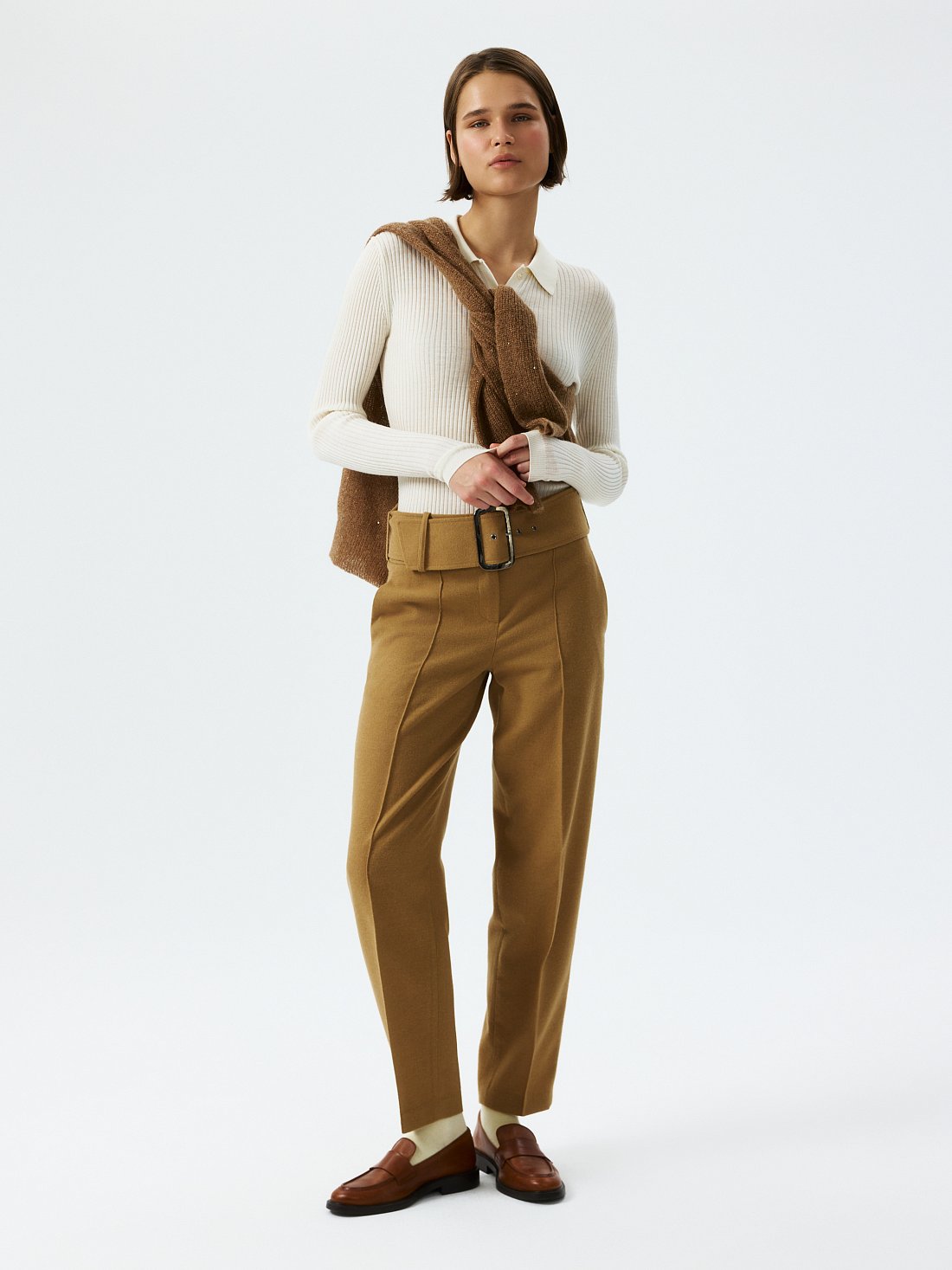 Зауженные брюки из фланели: фото №1