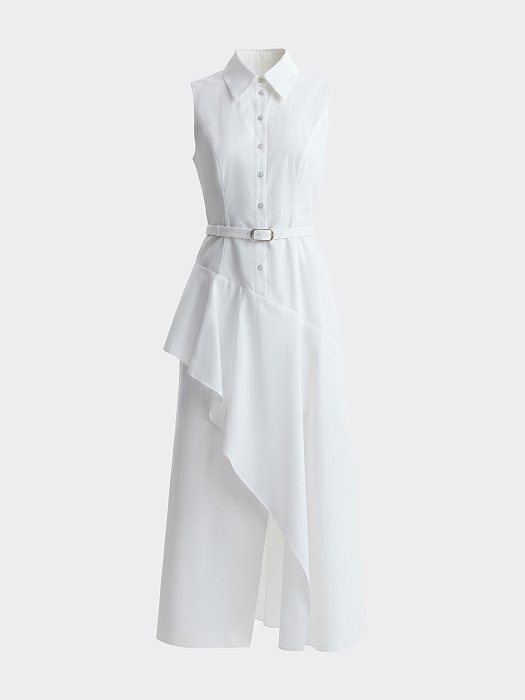 Асимметричное платье из хлопка: фото №7