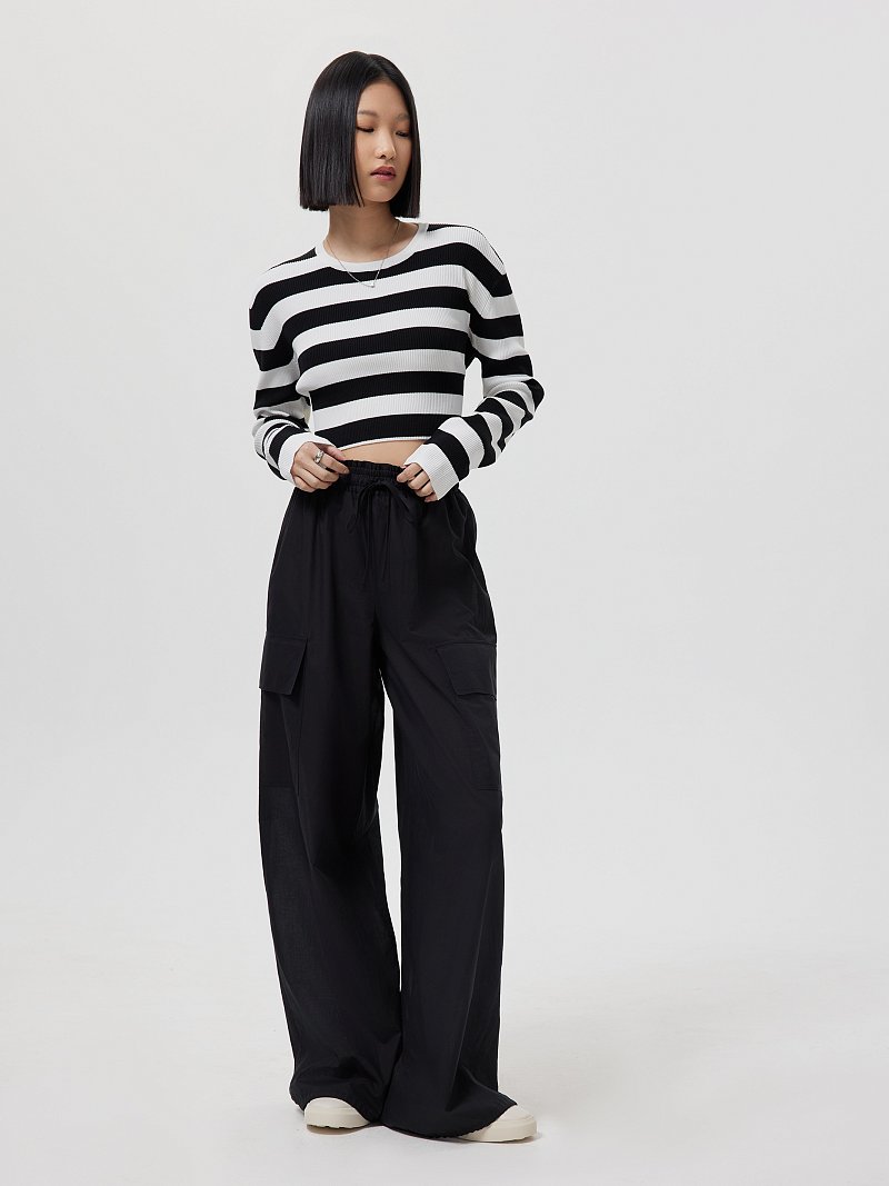 Укороченный джемпер в полоску