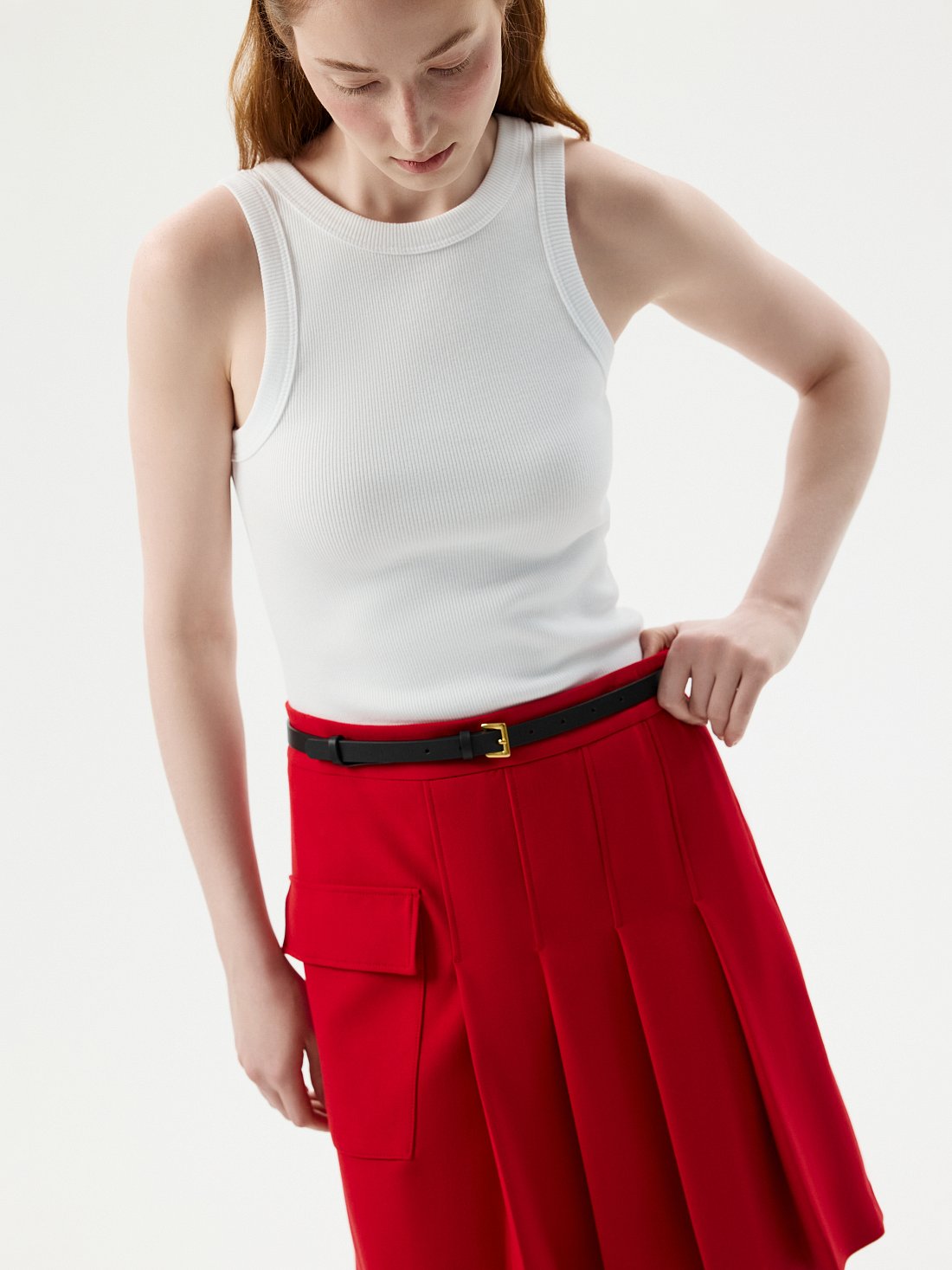 Тонкий ремень из натуральной кожи: фото №1