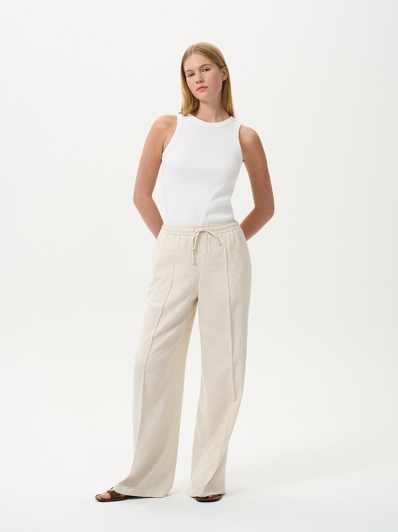 Брюки на кулиске со льном