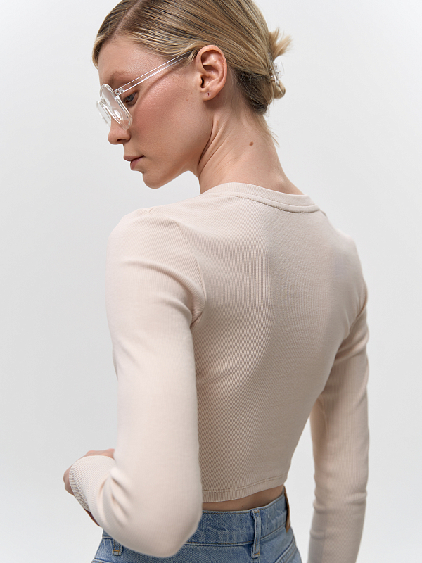 Укороченный лонгслив из хлопка 