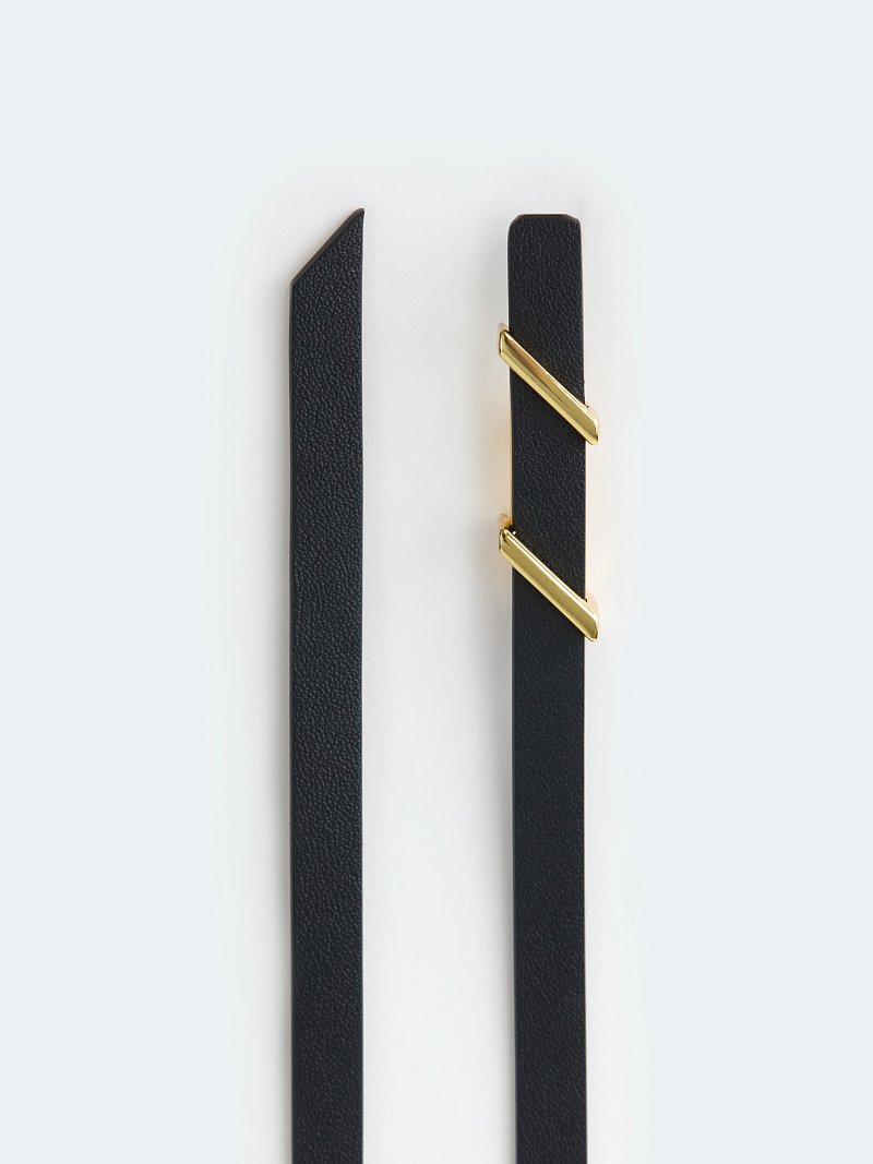 Кожаный ремень на кнопке