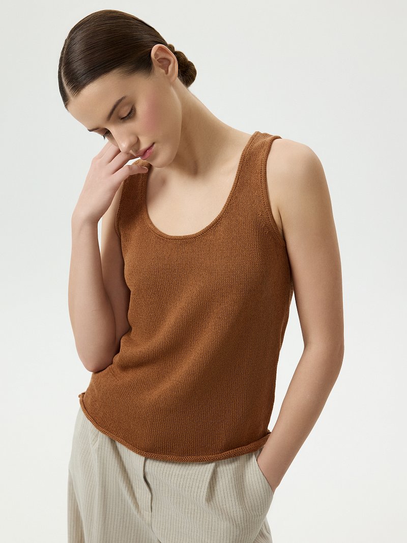 Вязаный топ с хлопком