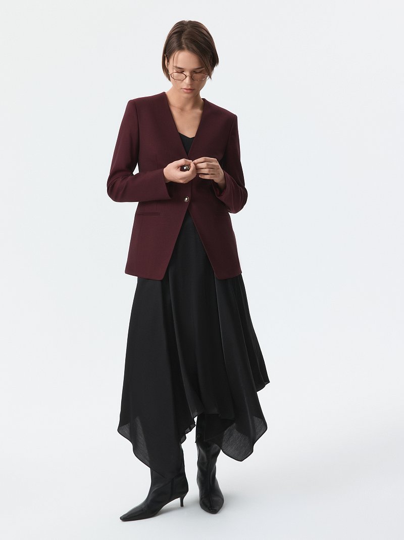 Приталенный жакет с шерстью (Р158)