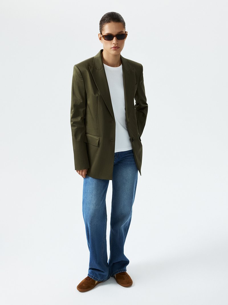 Прямой жакет из хлопка