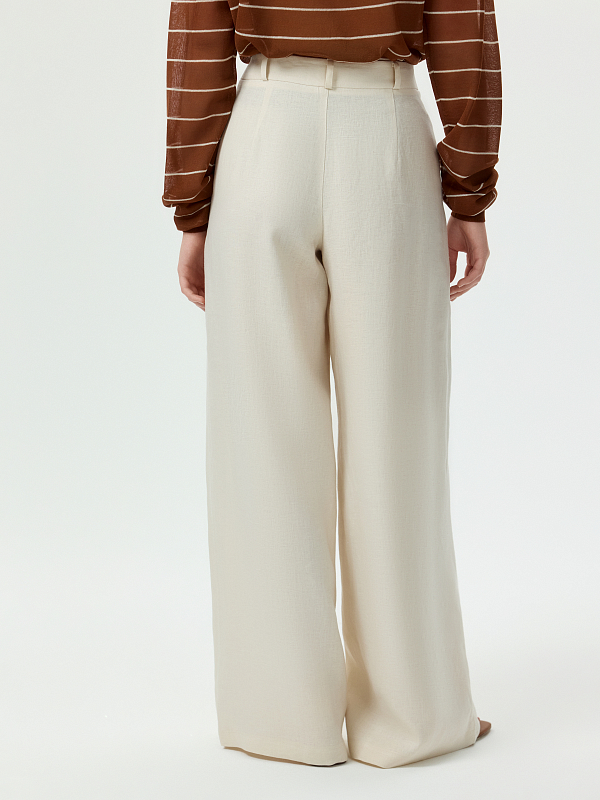 Широкие брюки из 100% льна