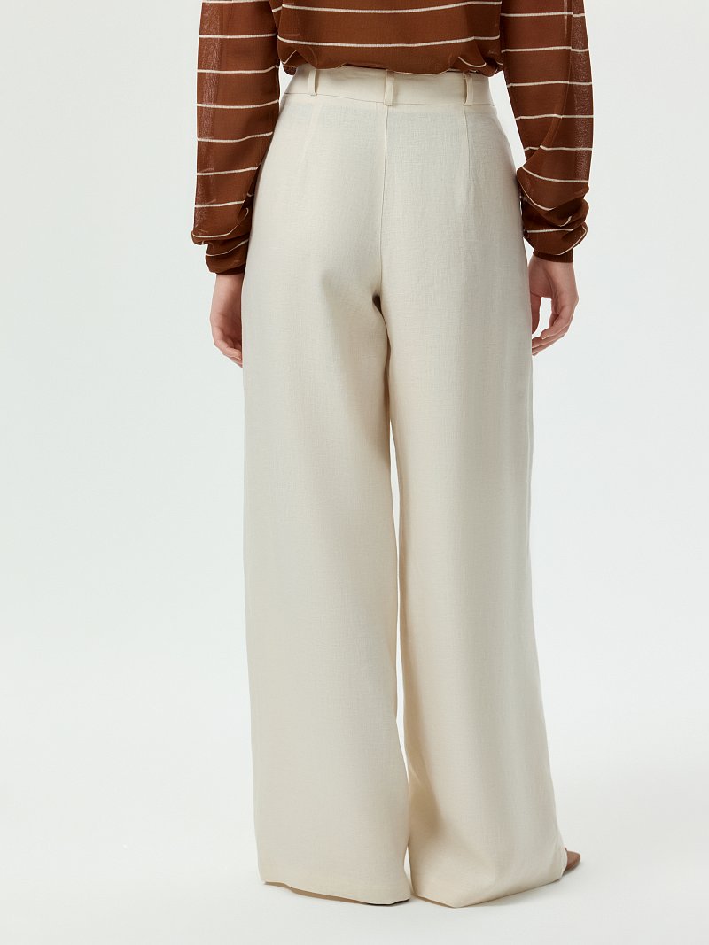 Широкие брюки из 100% льна