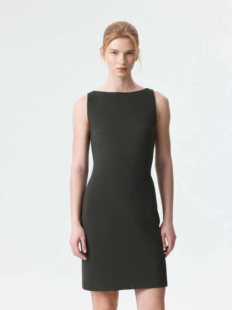 Трикотажное платье-мини с пончо