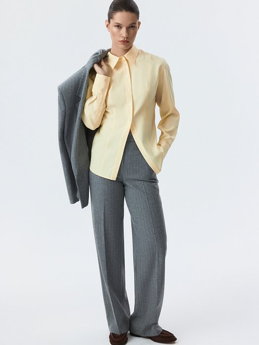 Приталенная рубашка из вискозы (Р158): фото №4