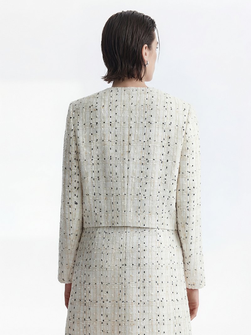 Укороченный жакет из твида