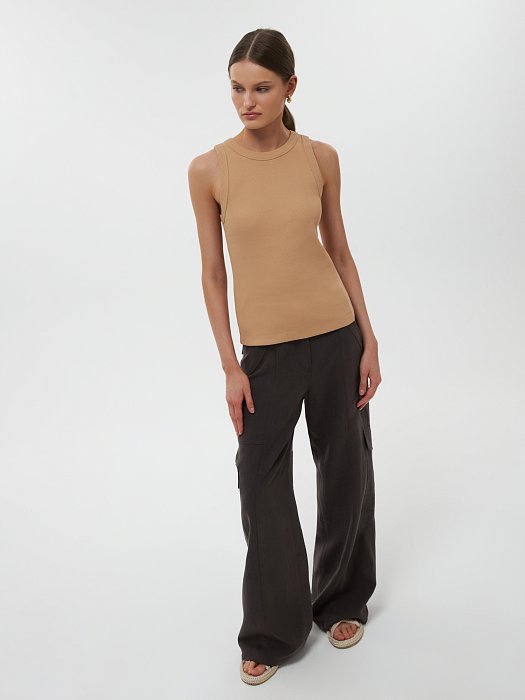 Однотонный топ из хлопка: фото №2