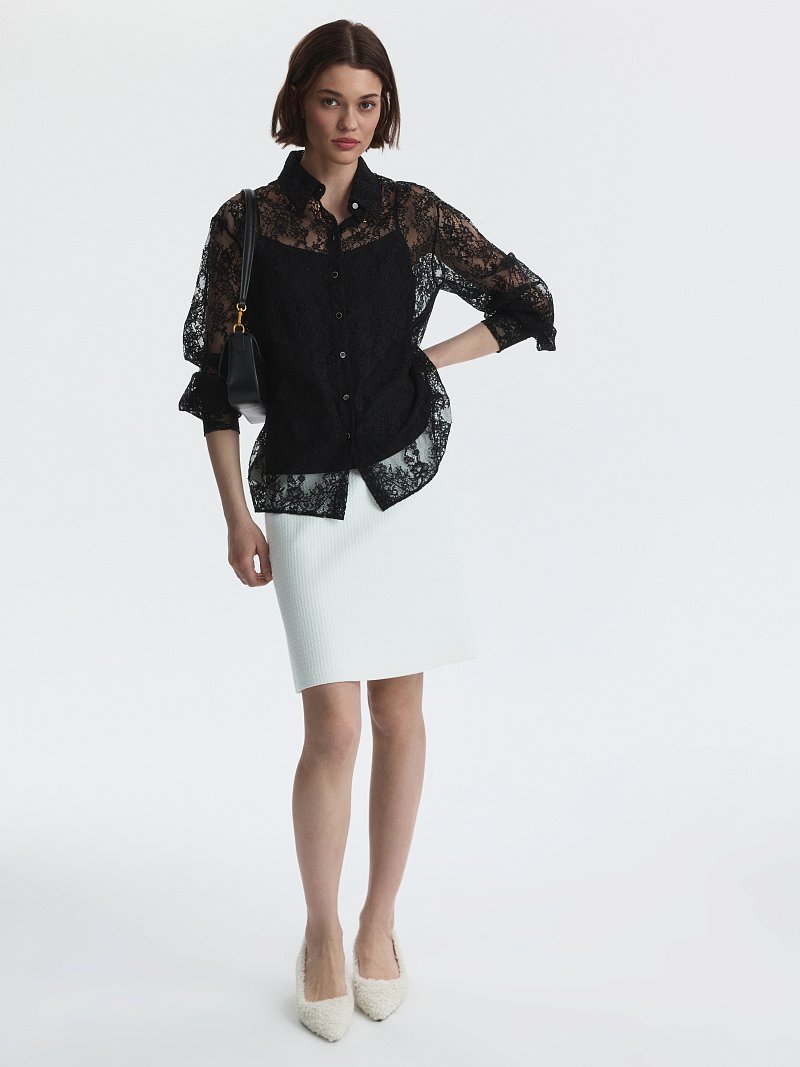 Юбка-трапеция из твида