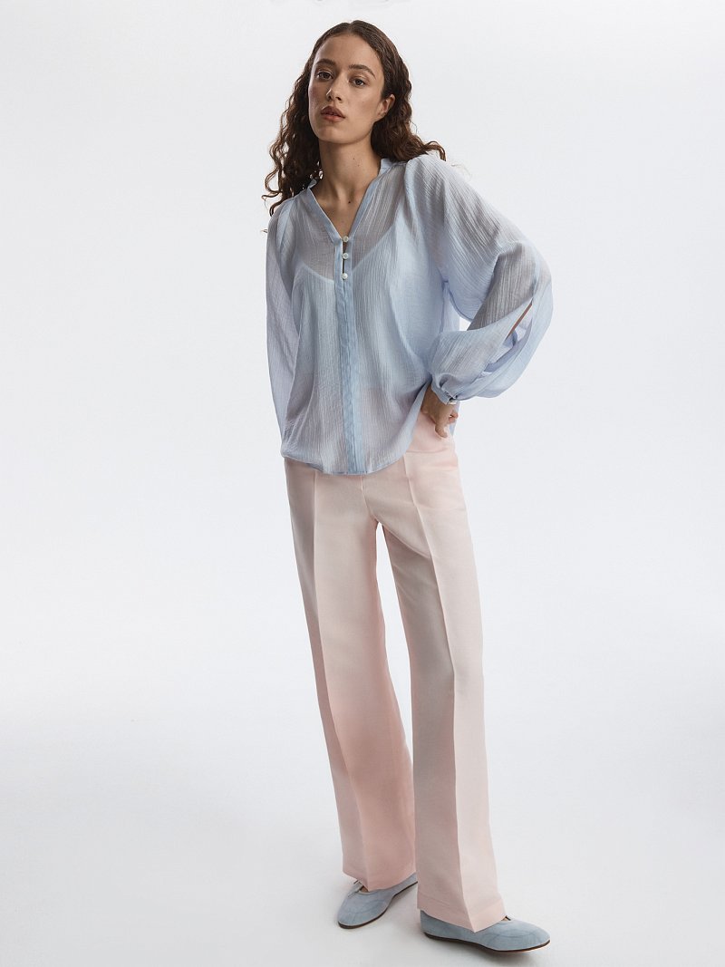 Брюки из смесового льна