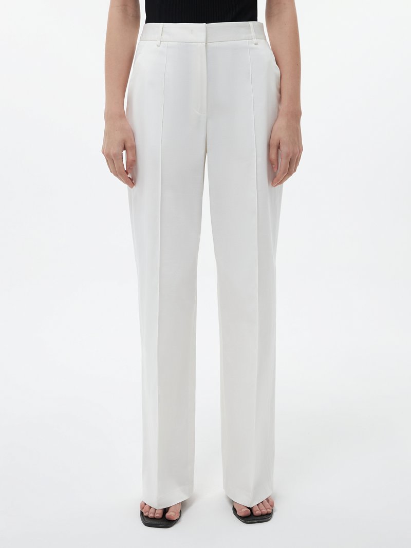 Хлопковые брюки с высокой посадкой