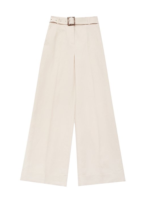 Брюки широкого кроя из смесового льна: фото №7