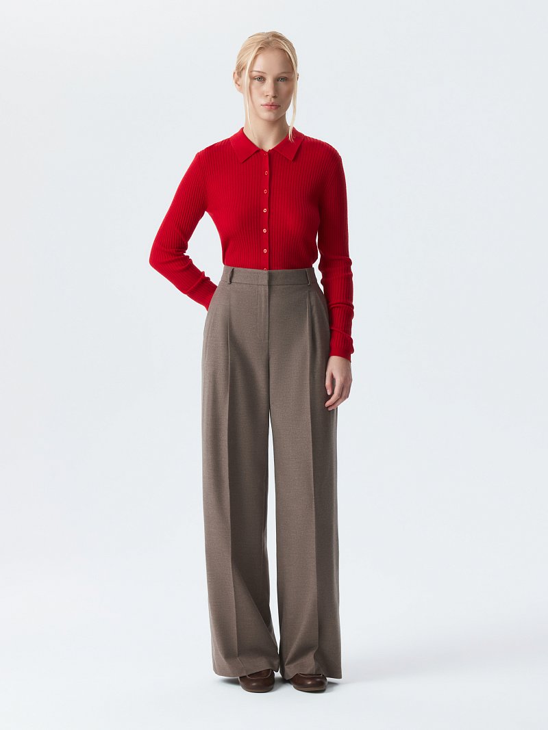 Широкие брюки из фланели