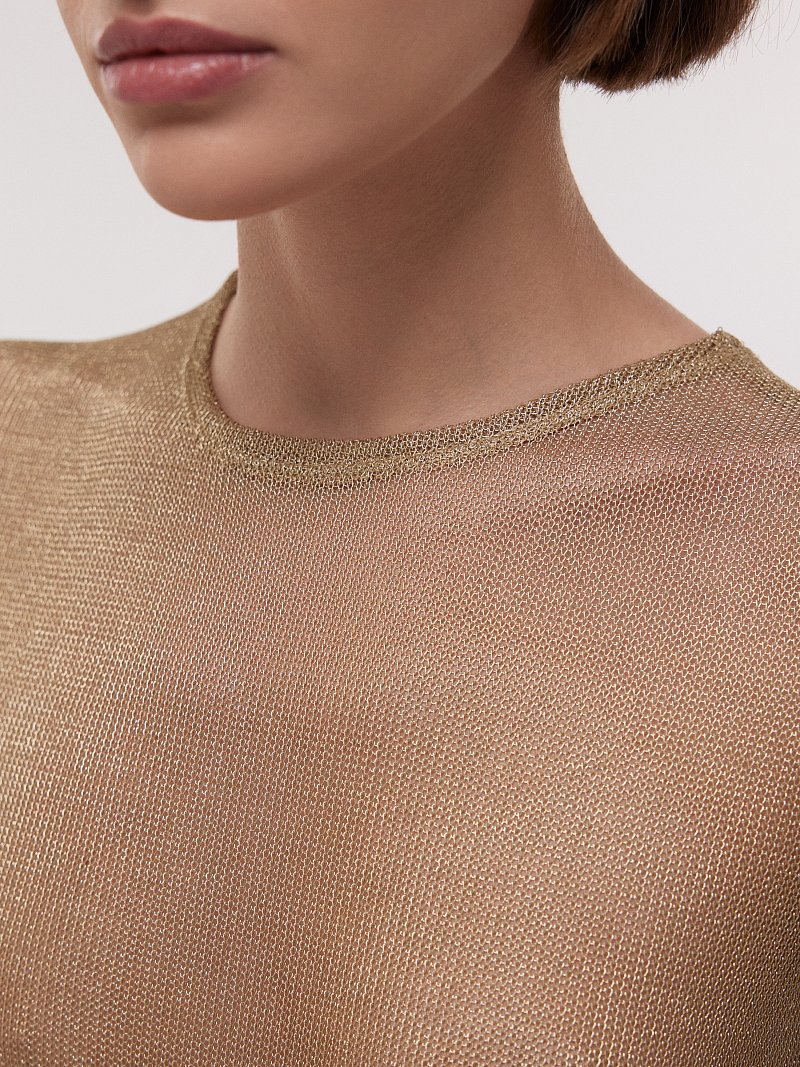Сетчатый лонгслив с люрексом
