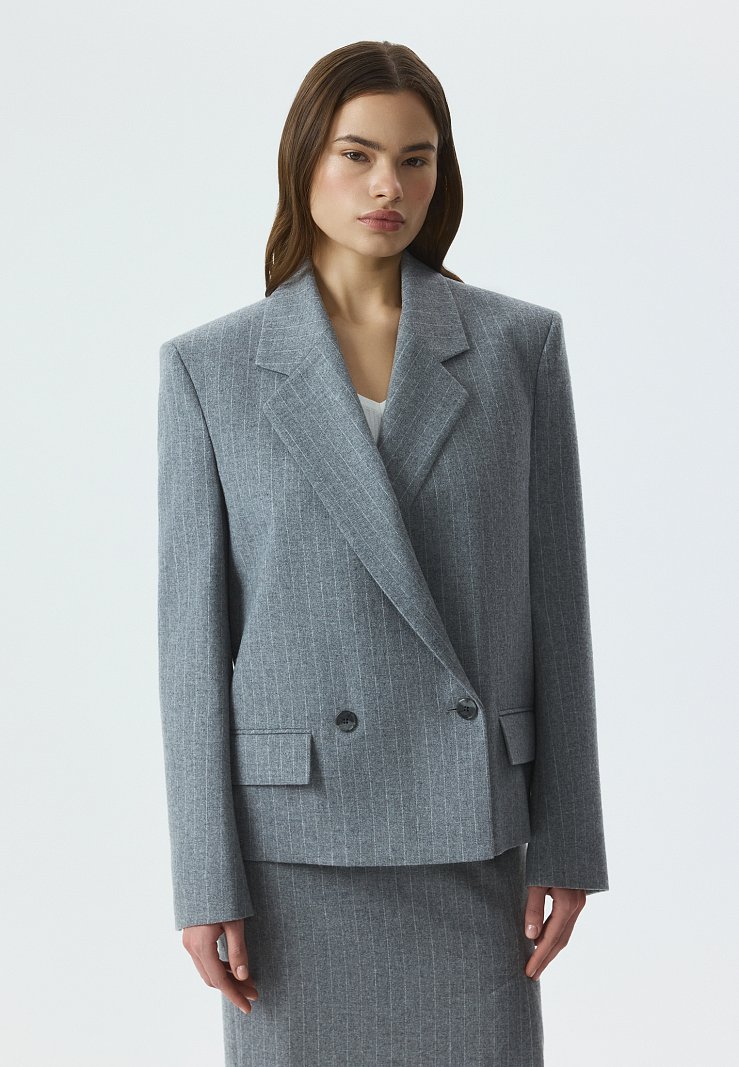 Жакет из фланели в полоску (Р158)