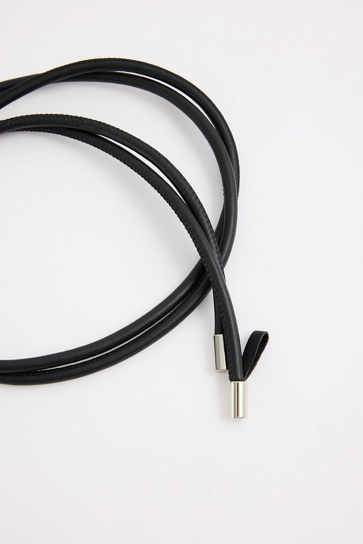 Пояс-шнурок из натуральной кожи