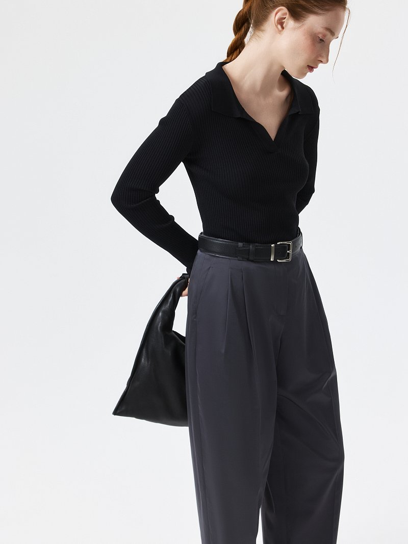 Атласные брюки-бананы