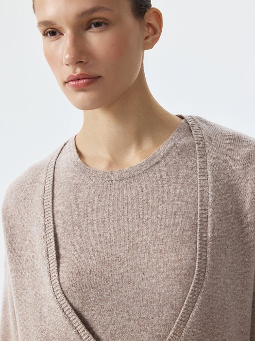 Шерстяной джемпер с вырезом: фото №4