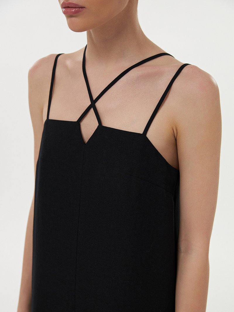 Короткий сарафан со льном