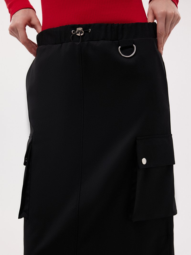 Юбка-карго из костюмной ткани