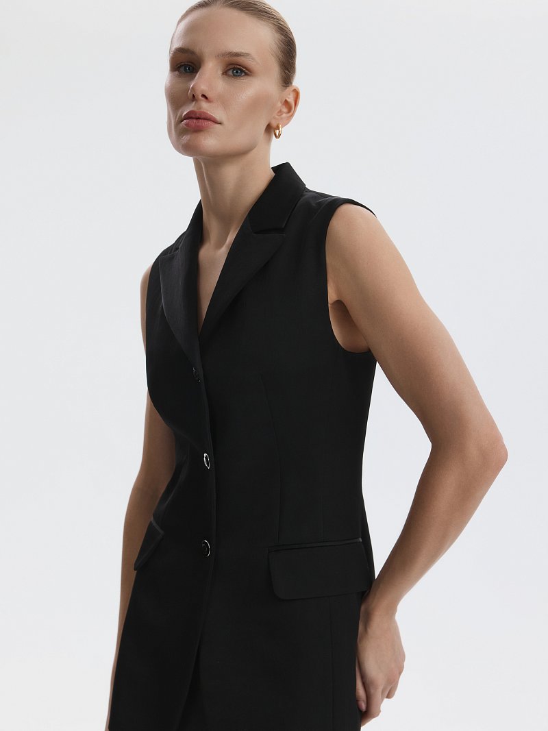Атласный удлиненный жилет
