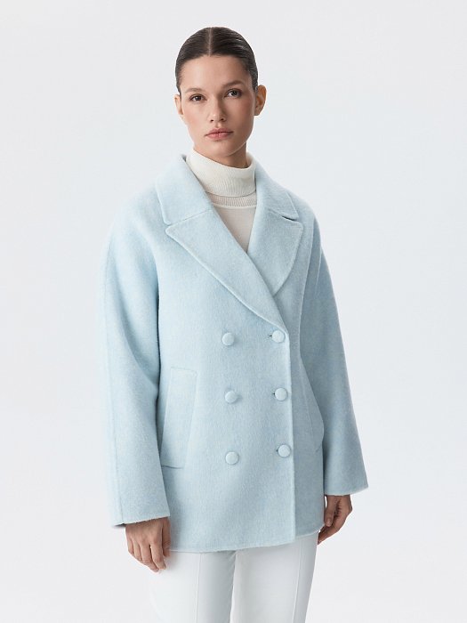 Двубортное укороченное пальто: фото №3