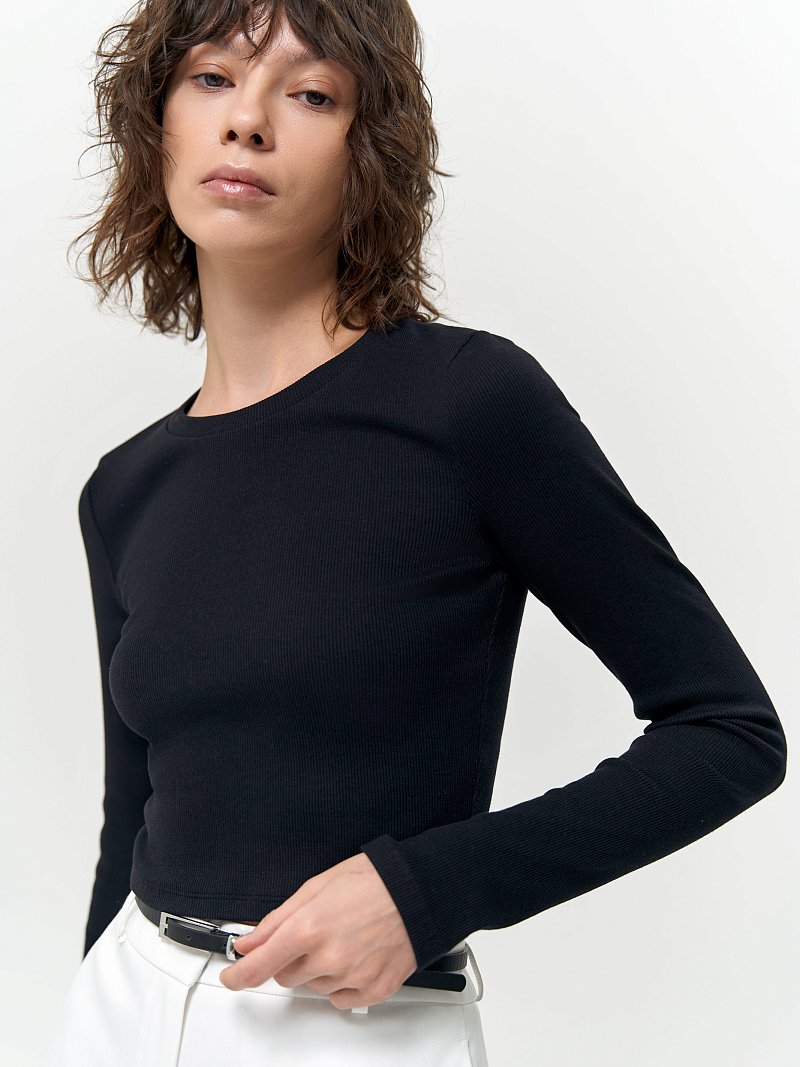 Укороченный лонгслив из хлопка 